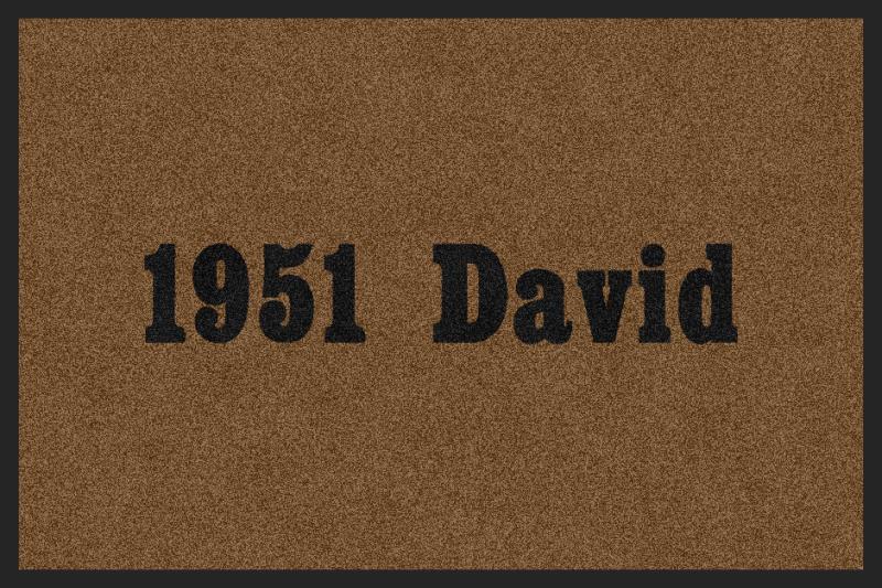1951 David 2 X 3 Rubber Backed Carpeted HD - The Personalized Doormats Company