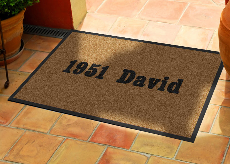 1951 David 2 X 3 Rubber Backed Carpeted HD - The Personalized Doormats Company