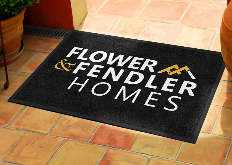 Flower and Fendler 2 x 3 Rubber Backed Carpeted - The Personalized Doormats Company