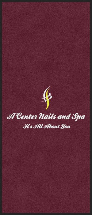 A Center Nails and Spa 3 X 7 Rubber Backed Carpeted HD - The Personalized Doormats Company