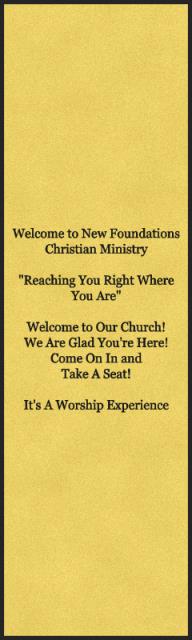 New Foundations Christian Ministry