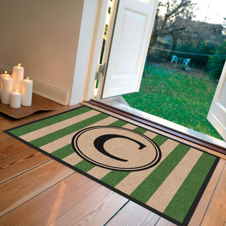 Farmhouse Doormat Green Carpeted - The Personalized Doormats Company