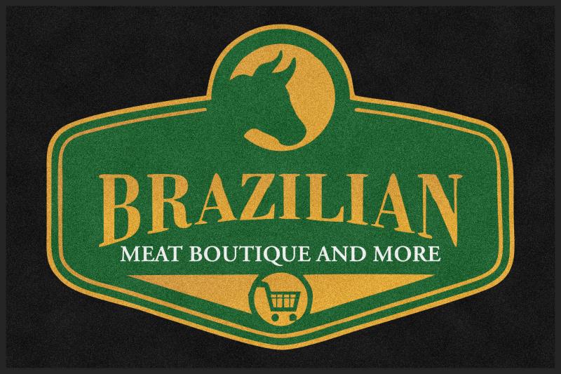 Brazilian meat boutique 4 X 6 Rubber Backed Carpeted HD - The Personalized Doormats Company