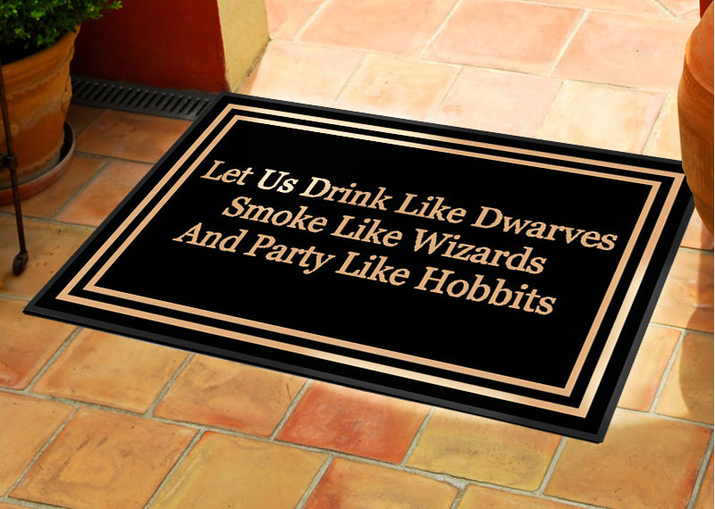 Drink Like Dwarves 2 X 3 Rubber Backed Carpeted HD - The Personalized Doormats Company