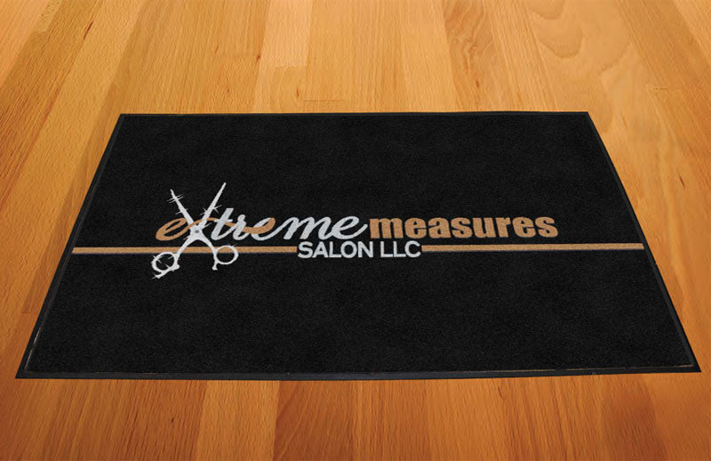 Extreme Measures Salon LLC 2 X 3 Rubber Backed Carpeted HD - The Personalized Doormats Company
