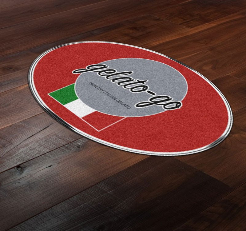 GELATO - GO BOCA RATON 4 X 6 Rubber Backed Carpeted HD Round - The Personalized Doormats Company