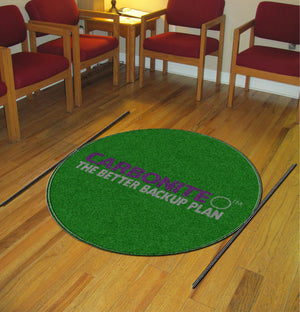 Carbonite 3 X 3 Rubber Backed Carpeted Round - The Personalized Doormats Company