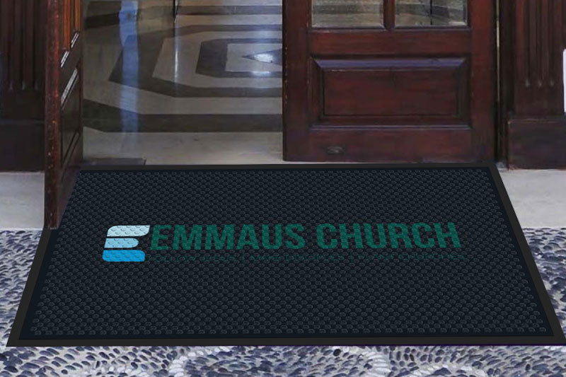 Emmaus Church (outside) 3 x 5 Rubber Scraper - The Personalized Doormats Company