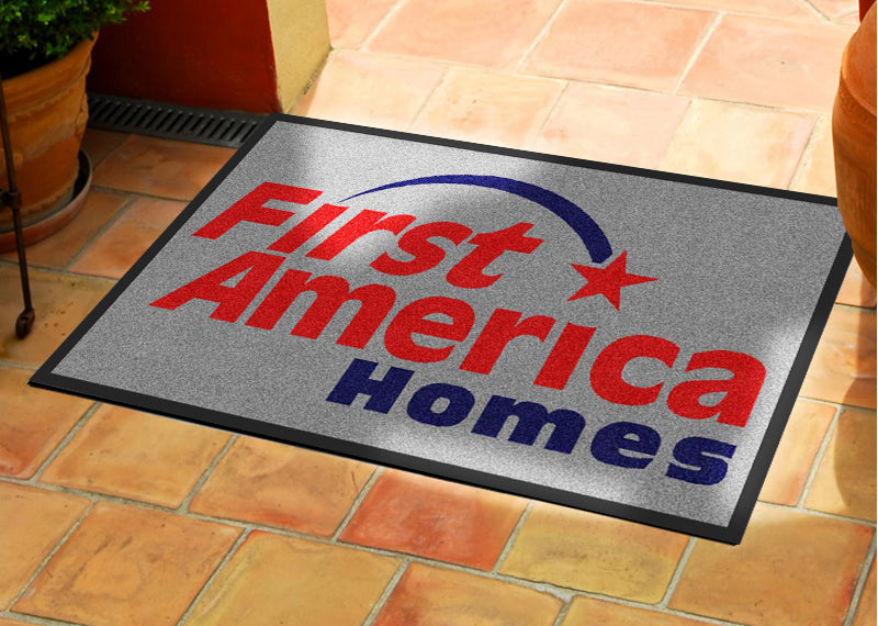 First America Door mat 2 X 3 Rubber Backed Carpeted - The Personalized Doormats Company