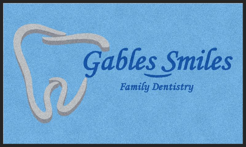 Gables Smiles 3 X 5 Rubber Backed Carpeted HD - The Personalized Doormats Company