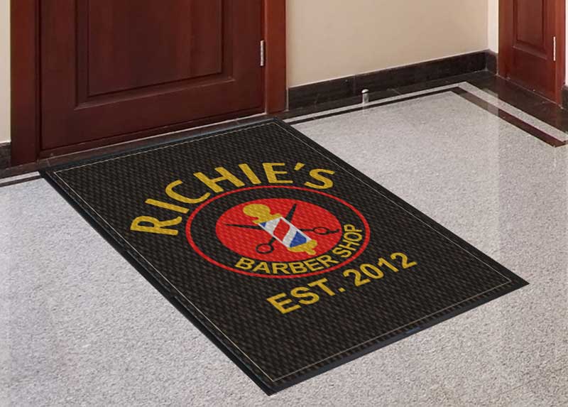 Richies barber shop §-2.92 X 4 Luxury Berber Inlay-The Personalized Doormats Company
