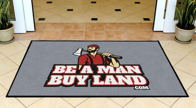 Be A Man Buy Land 3 X 5 Rubber Backed Carpeted HD - The Personalized Doormats Company