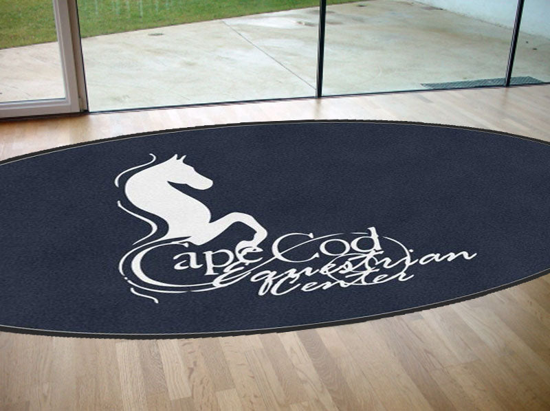 Cape Cod 6 X 12 Rubber Backed Carpeted HD Round - The Personalized Doormats Company