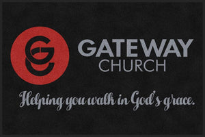 Gateway Church GC logo 4 X 6 Rubber Backed Carpeted HD - The Personalized Doormats Company