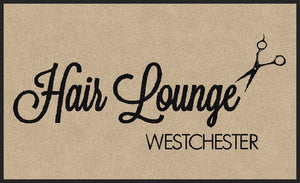 Hair Lounge Westchester 1.5 X 2.5 Rubber Backed Carpeted HD - The Personalized Doormats Company