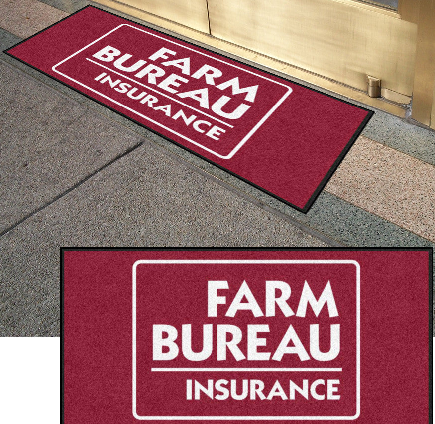 Farm Bureau Insurance 2 X 4 Rubber Backed Carpeted HD - The Personalized Doormats Company