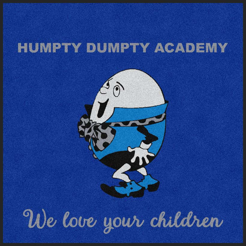 HUMPTY HUMPTY ACADEMY 3.5 X 3.5 Rubber Backed Carpeted HD - The Personalized Doormats Company