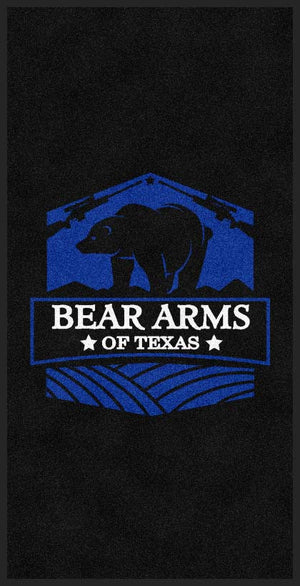 BEAR ARMS OF TEXAS 3 X 6 Rubber Backed Carpeted HD - The Personalized Doormats Company