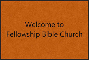 Fellowship Bible Church 4 X 6 Rubber Backed Carpeted HD - The Personalized Doormats Company