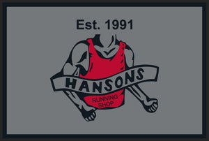 Hansons Running Shop 4 x 6 Floor Impression - The Personalized Doormats Company