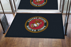 Marine logo mat for detachment §-4 X 6 Rubber Scraper-The Personalized Doormats Company