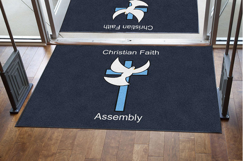 Christian Faith Assembly 4 X 6 Rubber Backed Carpeted HD - The Personalized Doormats Company