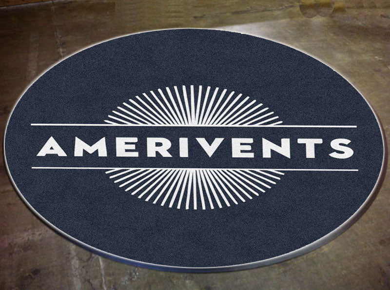 AMERIVENTS 5 X 5 Rubber Backed Carpeted HD Round - The Personalized Doormats Company