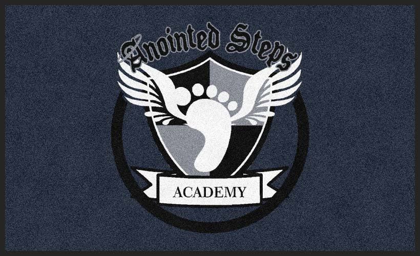 Anointed Steps Academy 3 X 5 Rubber Backed Carpeted HD - The Personalized Doormats Company