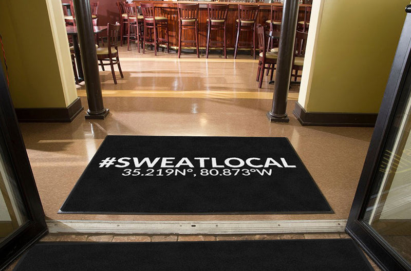 #SWEATLOCAL 4 X 6 Rubber Backed Carpeted - The Personalized Doormats Company