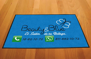 Beauty&blue 2 X 3 Rubber Backed Carpeted HD - The Personalized Doormats Company