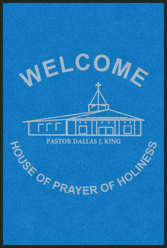 House of Prayer of Holiness 4 X 6 Rubber Backed Carpeted HD - The Personalized Doormats Company