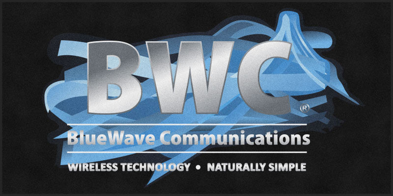 BlueWave Communications 6 X 12 Rubber Backed Carpeted HD - The Personalized Doormats Company