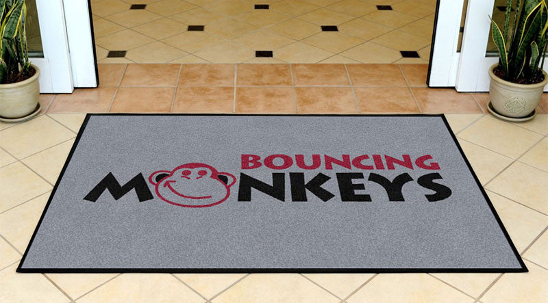 Bouncing Monkeys 3 X 5 Rubber Backed Carpeted HD - The Personalized Doormats Company