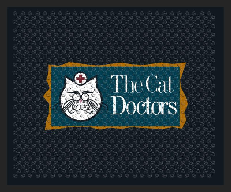 Cat Doctors door mat 2.5 X 3 Rubber Scraper - The Personalized Doormats Company