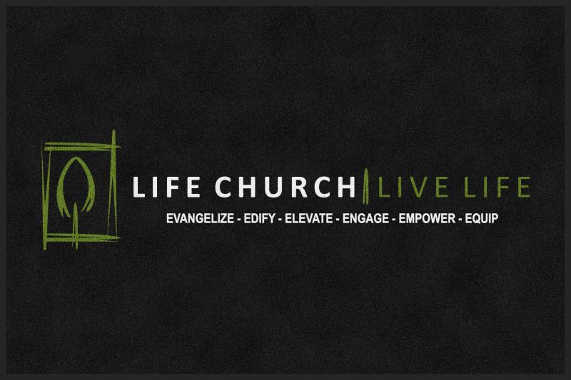 LIFE CHURCH OF OCEAN SPRINGS §-4 X 6 Rubber Backed Carpeted HD-The Personalized Doormats Company