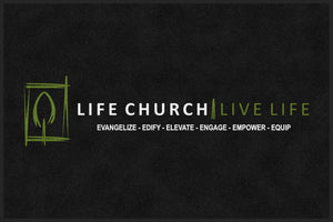 LIFE CHURCH OF OCEAN SPRINGS §-4 X 6 Rubber Backed Carpeted HD-The Personalized Doormats Company