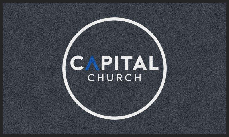 Capital Church single 3 X 5 Rubber Backed Carpeted HD - The Personalized Doormats Company