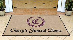 Cherry's Funeral Home 3 X 5 Rubber Backed Carpeted HD - The Personalized Doormats Company