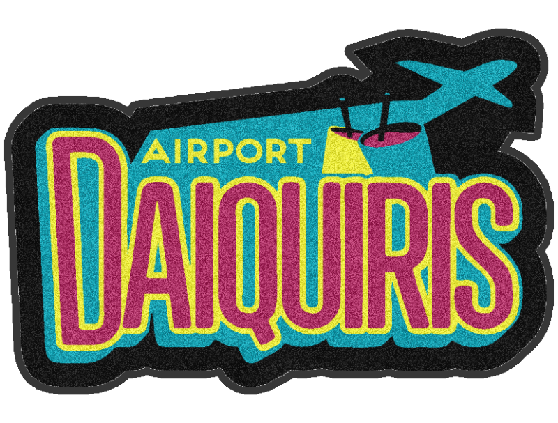 airport daiquiris 3 X 4 Rubber Backed Carpeted HD Custom Shape - The Personalized Doormats Company