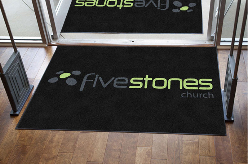 Five Stones Church 4 X 6 Rubber Backed Carpeted HD - The Personalized Doormats Company