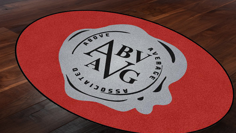 AbvAvg 4 X 6 Rubber Backed Carpeted HD Round - The Personalized Doormats Company