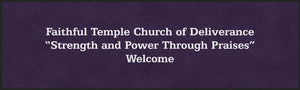Faithful Temple Church of Deliverance 3 X 10 Rubber Backed Carpeted HD - The Personalized Doormats Company