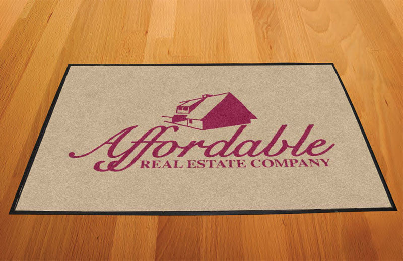 Affordable Real Estate Company 2 x 3 Rubber Backed Carpeted HD - The Personalized Doormats Company