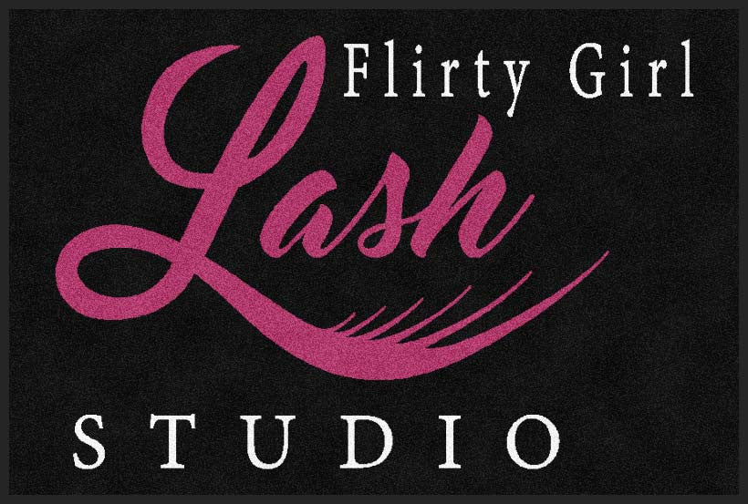 Flirty Girl Lash Studio Plano 2 X 3 Rubber Backed Carpeted HD - The Personalized Doormats Company