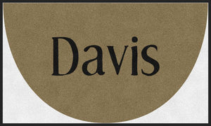 Davis 3 X 5 Rubber Backed Carpeted HD Half Round - The Personalized Doormats Company