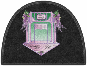 Lilac House B&B §-3 X 4 Rubber Backed Carpeted HD Half Round-The Personalized Doormats Company