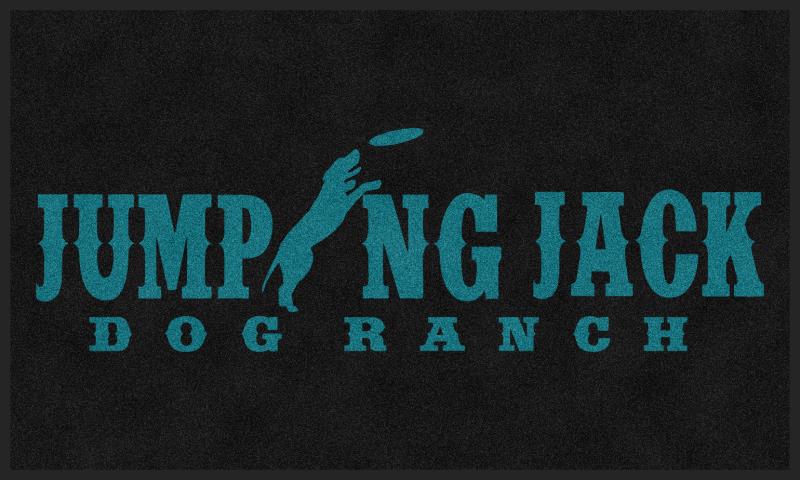 Jumping Jack Dog Ranch 3 X 5 Rubber Backed Carpeted HD - The Personalized Doormats Company