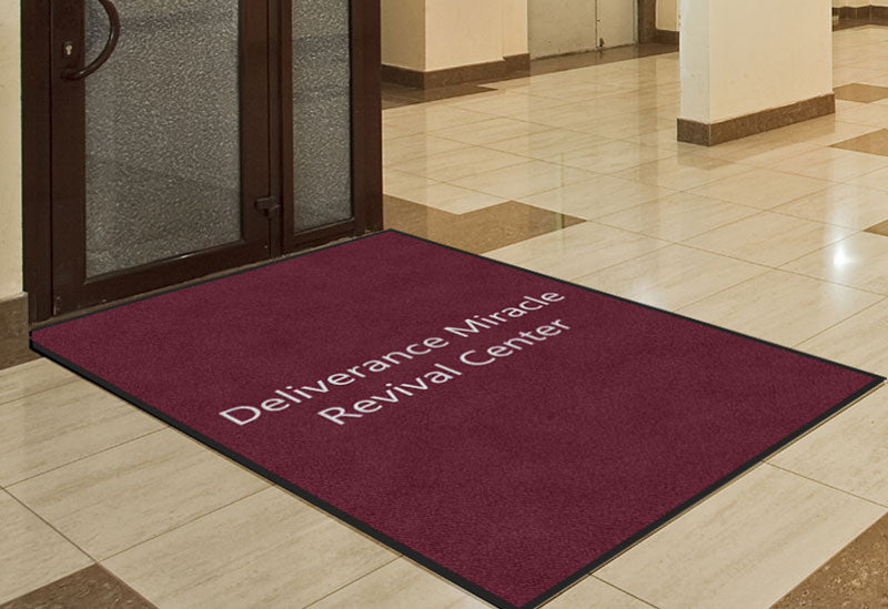 Deliverance Miracle Revival Center 4 X 6 Rubber Backed Carpeted HD - The Personalized Doormats Company