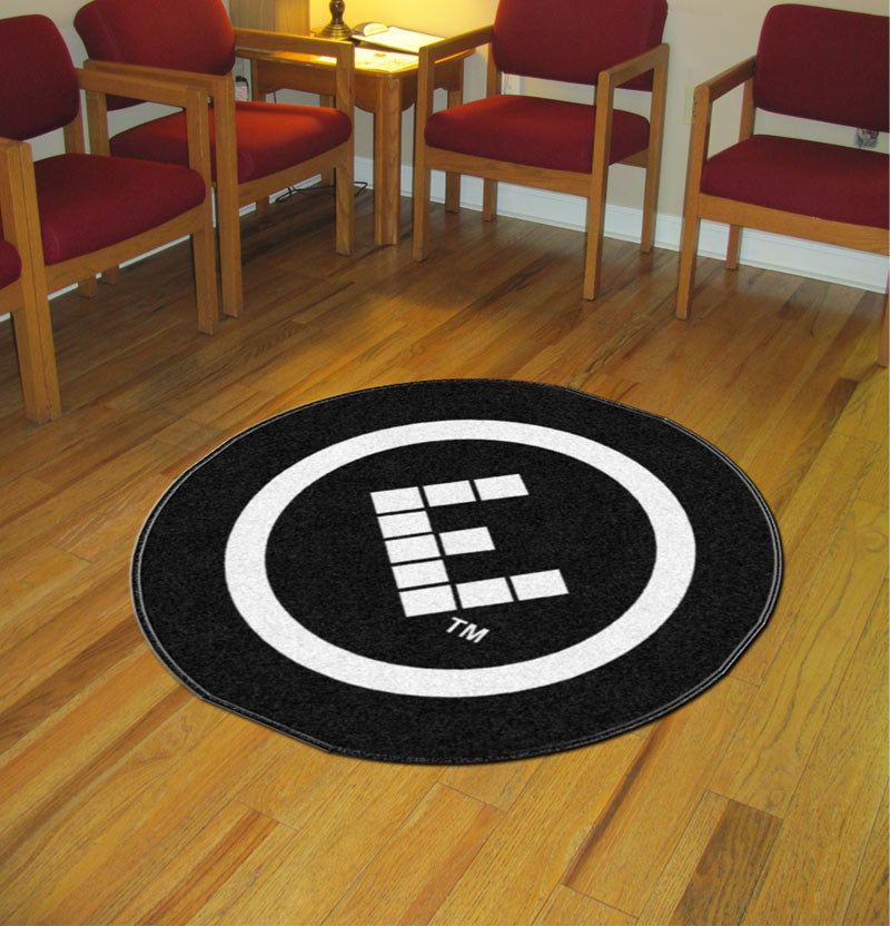 Effortless 4 X 4 Rubber Backed Carpeted HD Round - The Personalized Doormats Company