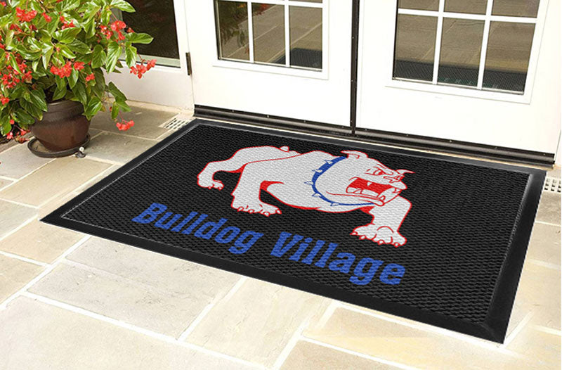 Bulldog Village Entrance 4 X 6 Luxury Berber Inlay - The Personalized Doormats Company